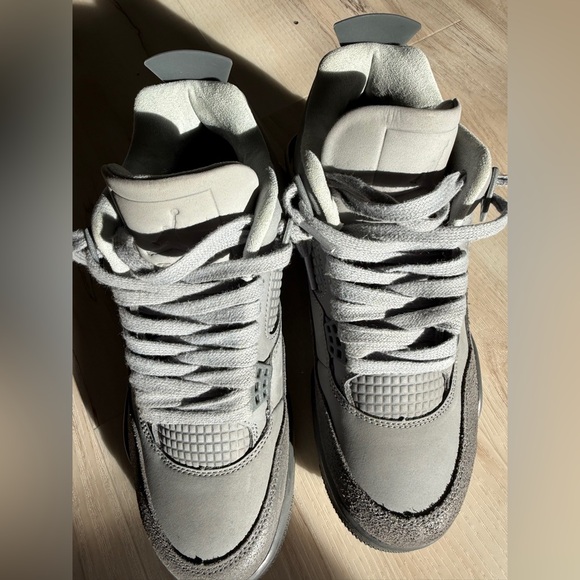 Nike Jordan 4 Grey Retro SE Wet Cement Sneakers FQ7928-001 - Picture 4 of 16